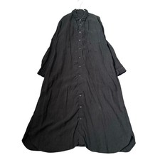 nest Robe Linen Dress Charcoal Gray 100 Hemp Long Shirt Used -From Japan