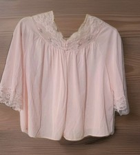 Vintage Shadowline Size Small Robe Pink Babydoll Peignoir Lace Swing Bed Jacket