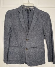 Crewcuts by JCrew Thompson Suit Jacket Boy's 12 Blue Blazer Coat Linen Cotton