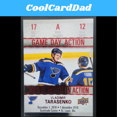 2017-18 Tim Hortons Collector's Series Game Day Action Vladimir Tarasenko GDA-12