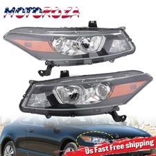 Black Halogen Headlights Assembly Pair For 2008-2012 Honda Accord Coupe