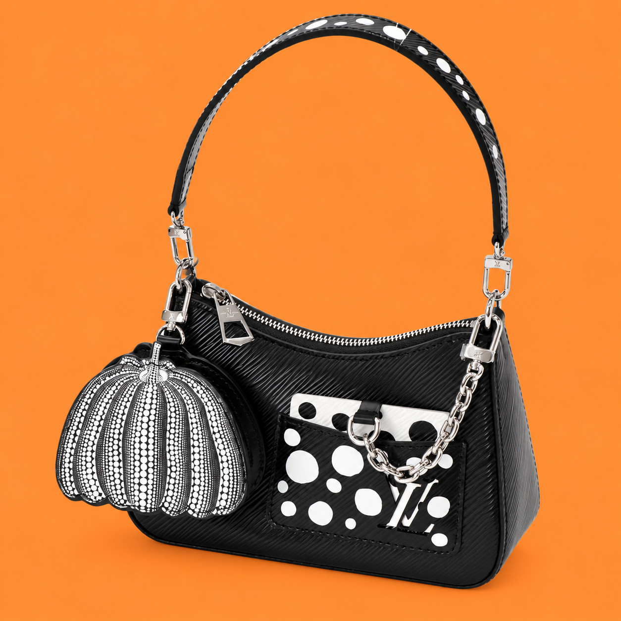 Louis Vuitton x Yayoi Kusama -Marellini Black Noir Epi 2WAY Bag M21703 Box JDM-