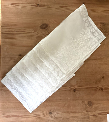 8 Vintage MADEIRA Organdy Placemats Embroidered Whitework - BEAUTIFUL