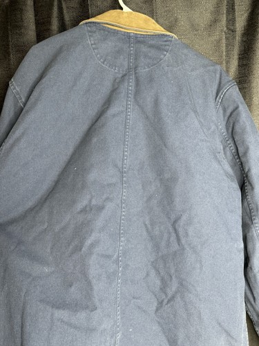Giacca vintage Lands' End tela lavoro fienile collo pelle uomo grande isolata - Foto 17 di 24