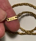 Couture Thick Gold Sturdy Chain Rectangle Link Necklace Flat Jump Ring Vintage — photo 4