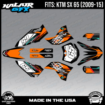 Graphics Kit for KTM 65SX SX65 (2009-2015) SX 65  Rugged-Orange