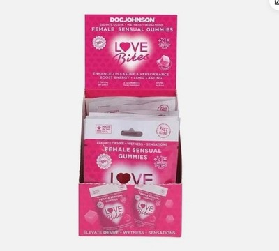 Love Bites Female Sensual Enhancement Gummies - Pack of 12 (2 EACH) FULL BOX