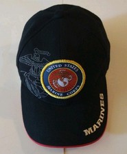 USMC United States Marine Corps Hat Cap Black Embroidered Official Licensed
