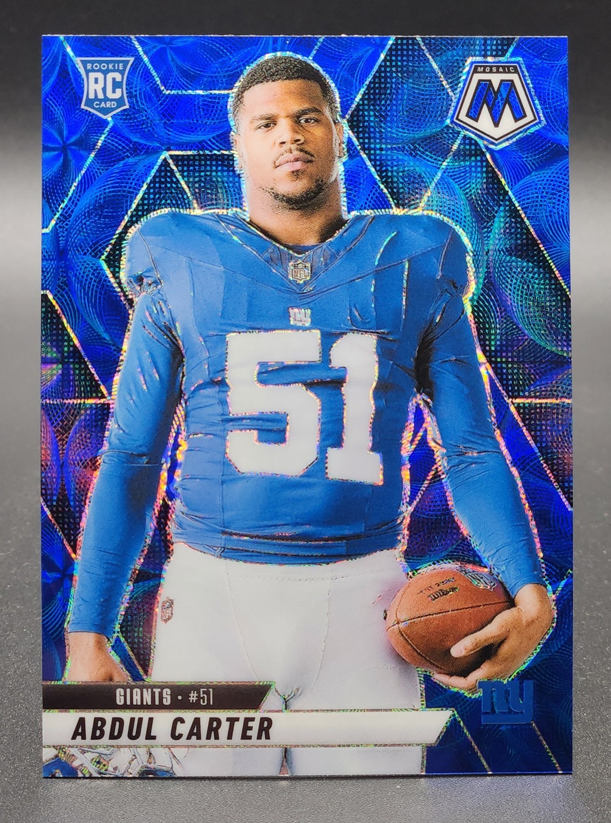 Abdul Carter 2025 Mosaic Rookie Variation Card RC #282 Blue Scope Prizm Giants