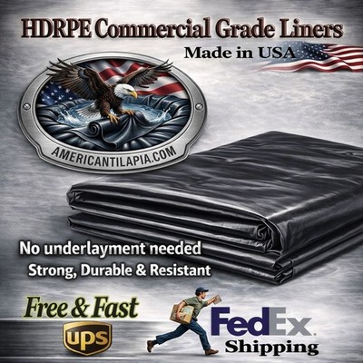 70x70, 30 Mil Pond Liner, Strong,Durable, Fish pond, Any Sizes, Free Shipping