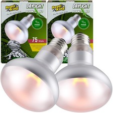 Reptile Heat Bulb Lamp, 2-Pack 75W Daylight Basking Spot, Bearded Dragon/Turtle/