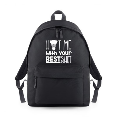 Hit Me With Your Best Shot Badminton Sport Rucksack Backpack Studientasche
