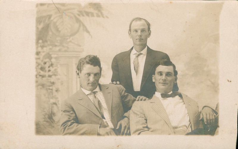 Vintage RPPC Postcard 3 Young Men Affectionate Real Photo Portrait Gay Interest
