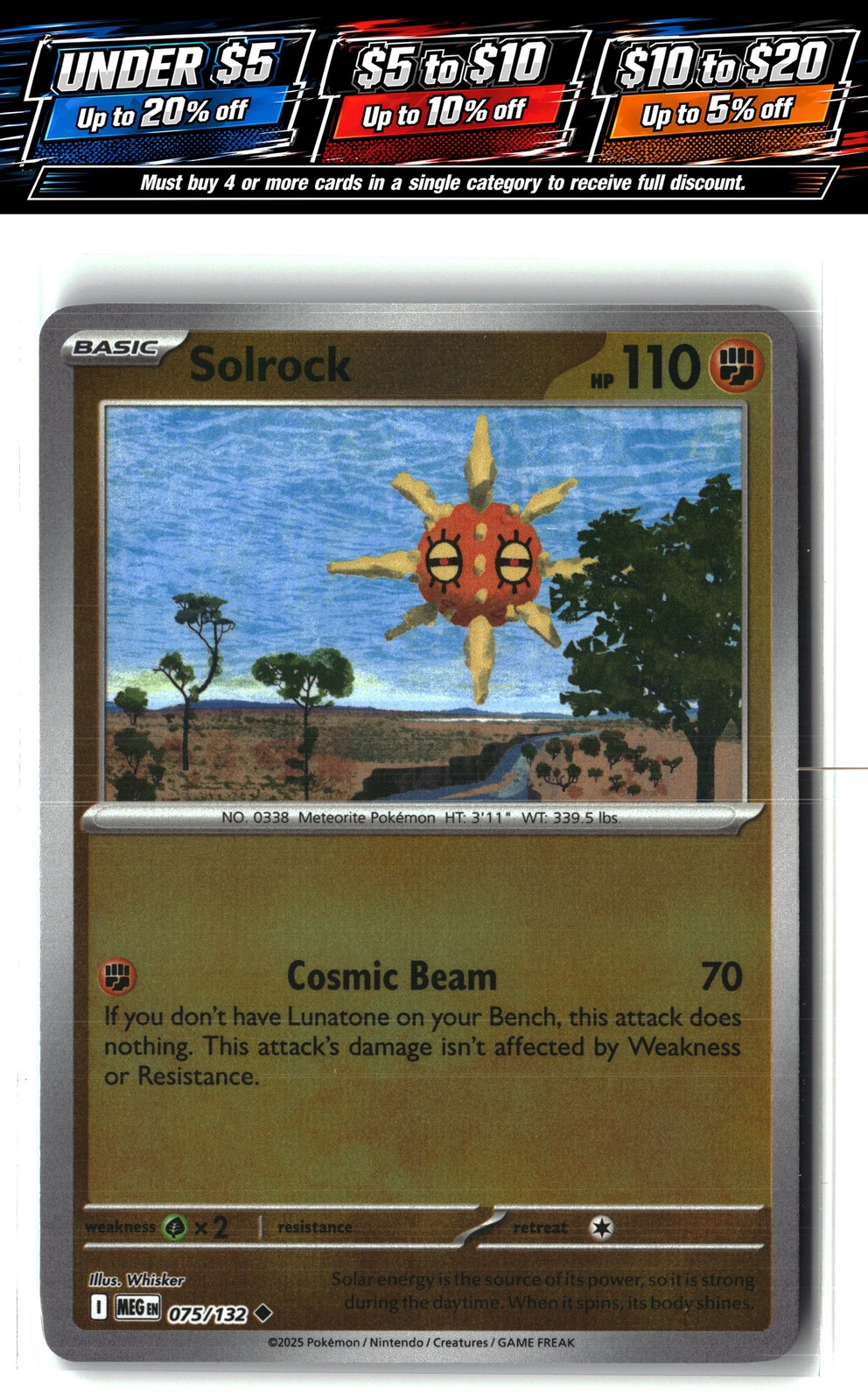 ME01: Mega Evolution #075/132 Solrock Reverse Holo