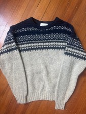 Vintage Eddie Bauer Fair Isle 85% wool sweater Medium, made in USA