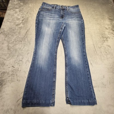 Lee Jeans Womens 16 Blue Bootcut Mid Rise Medium Wash Stretch 5-Pocket Denim