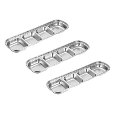 3 Pack Edelstahl Soßenschale Dipping Bowls mit 4 Fach Gewürzteller Dippschale - Bild 1 von 4
