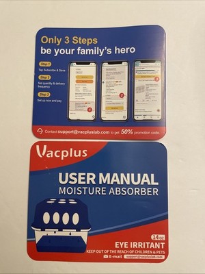 Vacplus Moisture Absorber, 2 Pack, 14 Oz each - Unscented Humidity Control