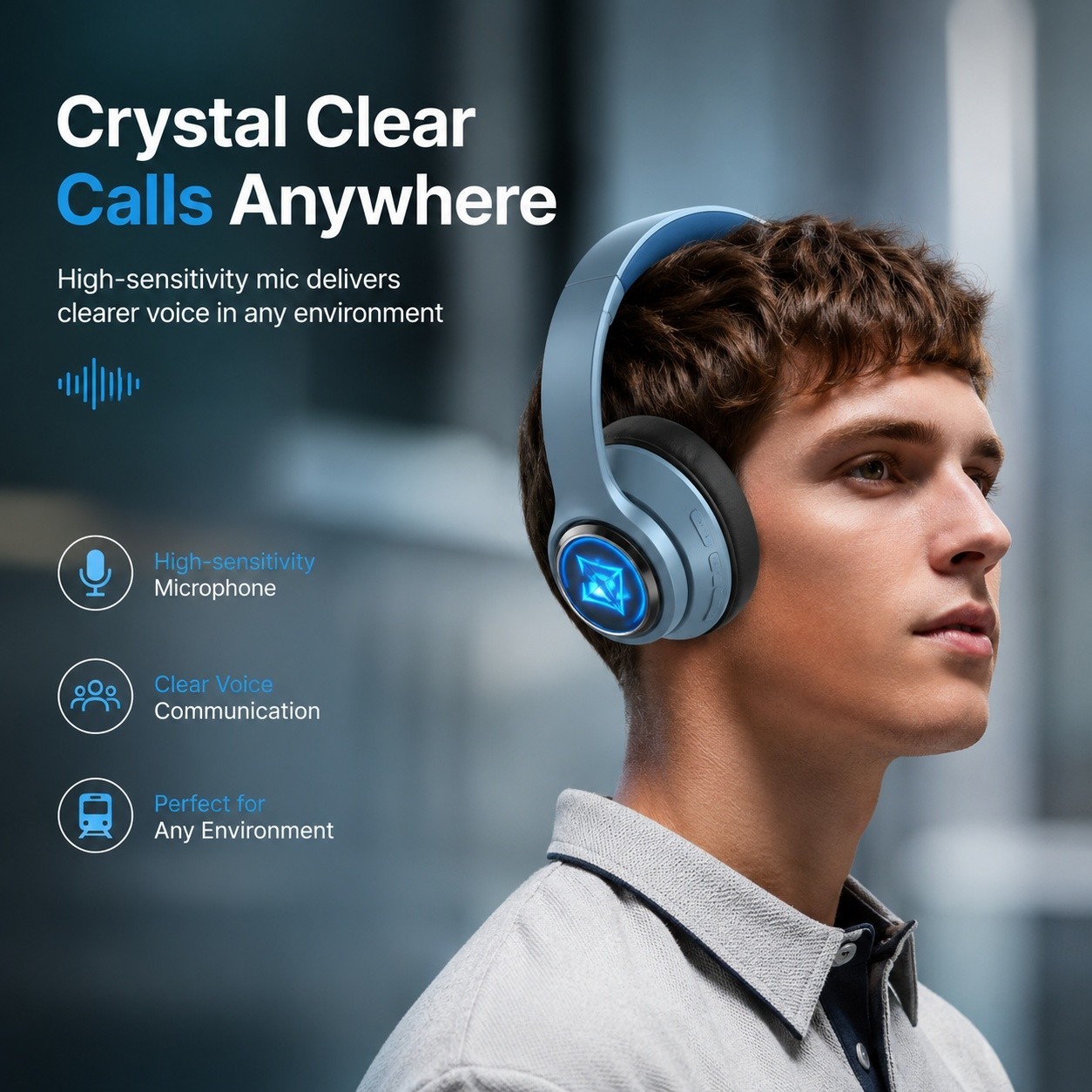 Bluetooth 5.2 Wireless Headphones HiFi Gaming Headset Rechargeable Mic LED AU — image 8