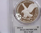 2022-S American Silver Eagle Proof PCGS PR70 DCAM Very Nice White coin, No Spots
