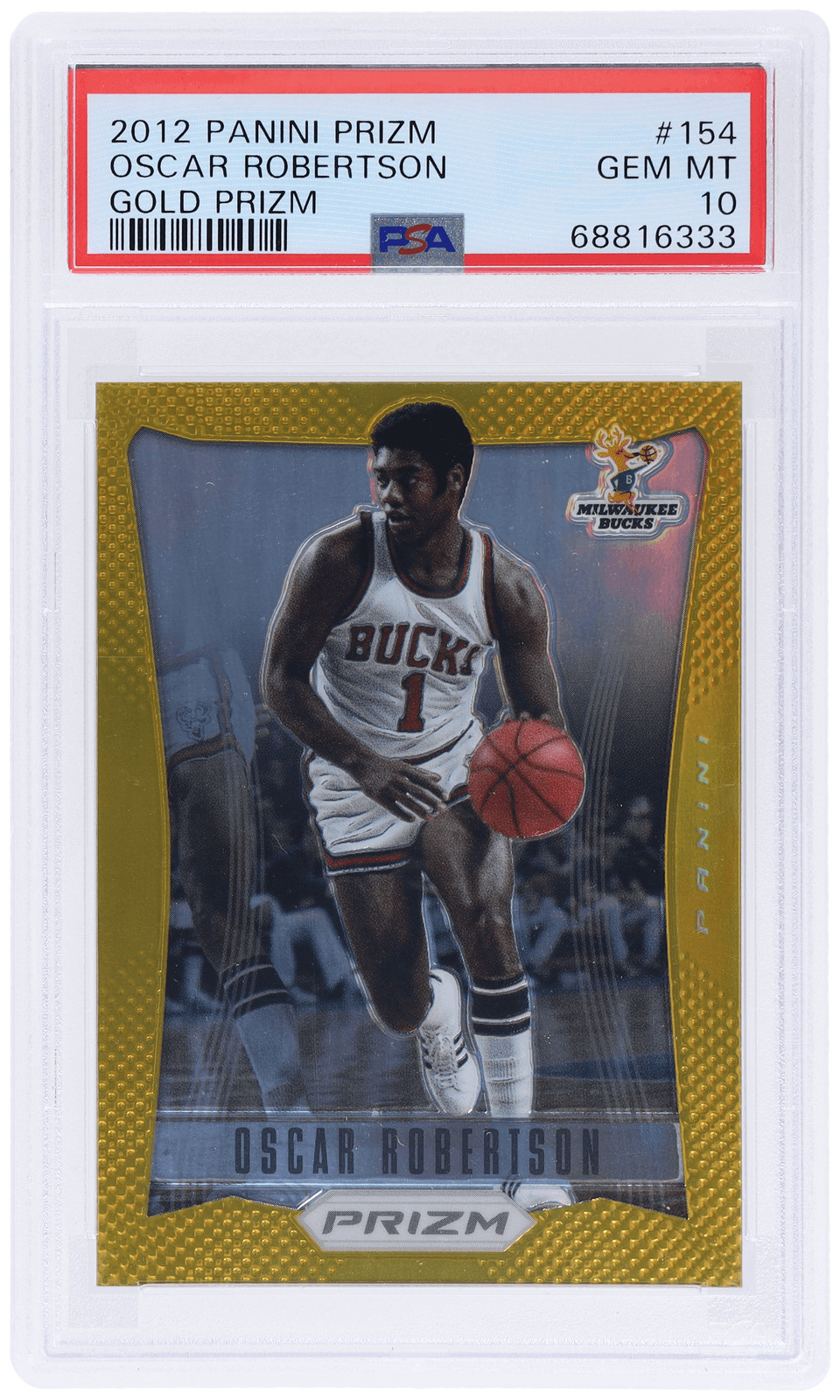 2012 Panini Prizm Oscar Robertson Gold Prizm #154 /10 PSA 10