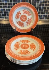 Set Of 6 Vintage Copeland Spode Fitzhugh Red Bread & Butter Plates No damage