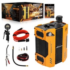 Tire Inflator Portable Air Compressor Pump 200PSI Pressure Gauge Cars