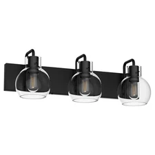 Industrial Bathroom Vanity Lighting Fixtures 3-Lights Farmhouse Matte Black F...