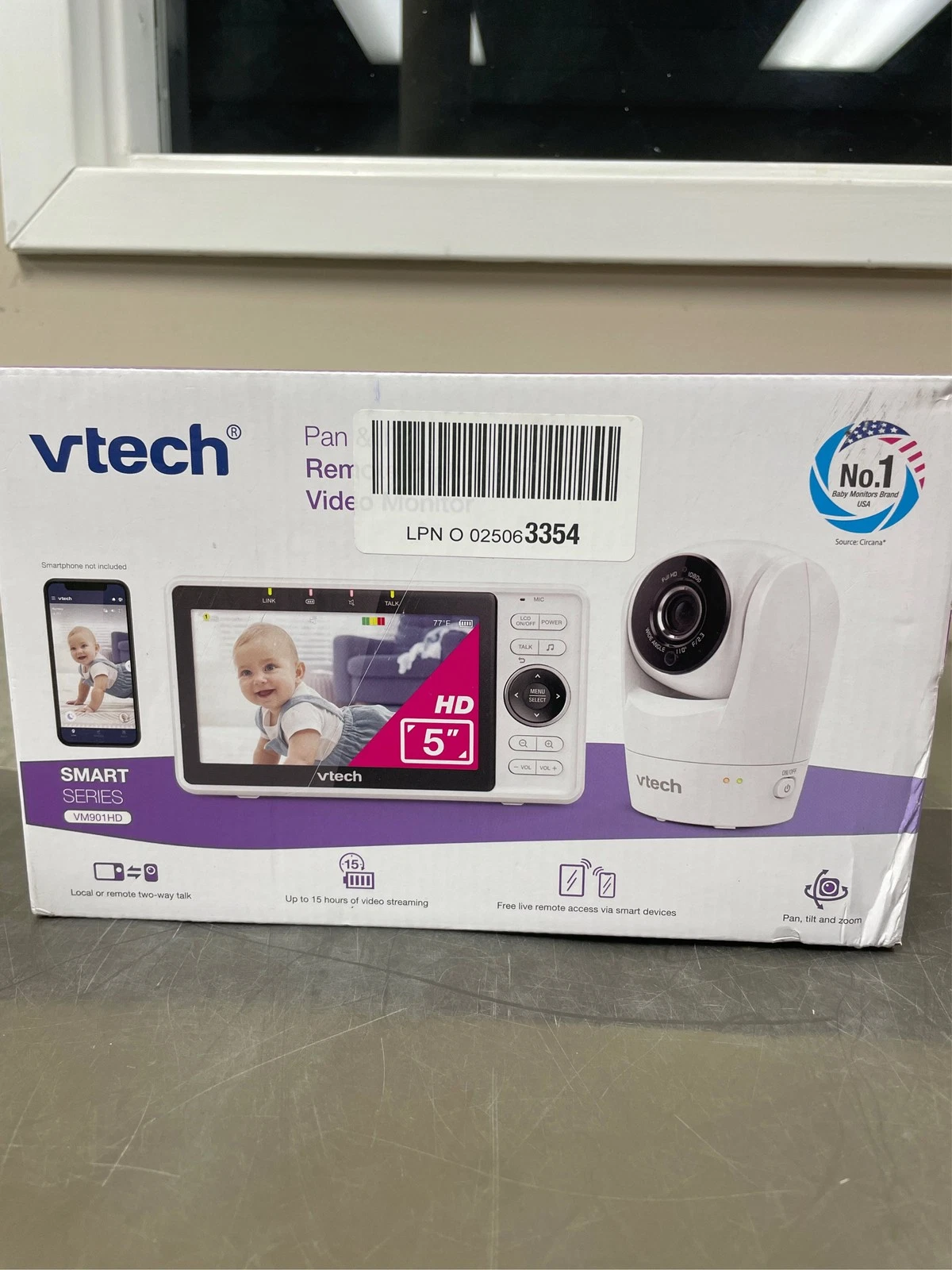 VTech Upgraded Smart WiFi Baby Monitor VM901, 5-inch 720p Display, 1080p Camera,