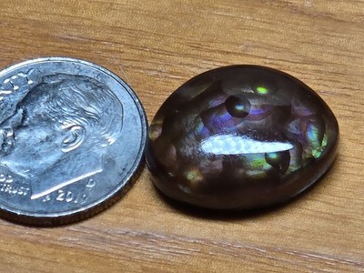Deer Creek Fire Agate 12 Ct Gem Natural Colorful Bright Purple and Green Bubbles