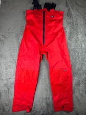 Douglas Gill Sailing Bibs Pants Mens L Coastal Bib Lined Waterproof Red Nylon