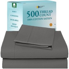 California Design Den Twin Bed Sheets Set - 100 Cotton, Cooling, 500TC