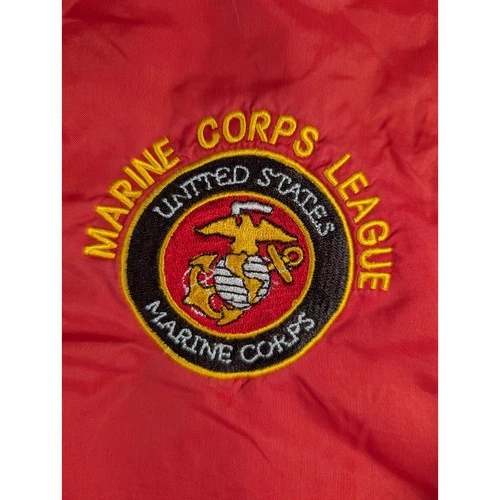 VTG Acadia Marine Corps League Men's Red Nylon Pullover Windbreaker Jacket L image 2