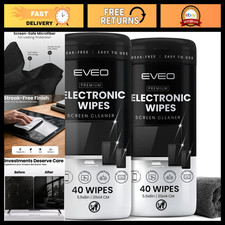 Streak-Free Electronic Screen Cleaner Wipes 2 Pack x40 for TV, Laptop, iPhone,