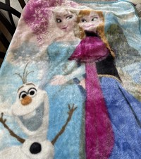Northwest Disney Frozen Anna Elsa Olaf Throw Blanket Thick Velour Fleece 43 x 52