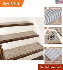 28x9in Non-Slip Carpet Stair Treads – Durable & Fluffy Mats for Family Homes