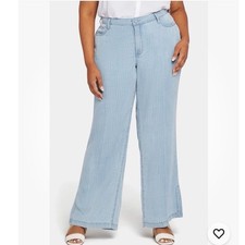 NYDJ Teresa Wide Leg Pants Sumstripes Water Conscious Denim 16W