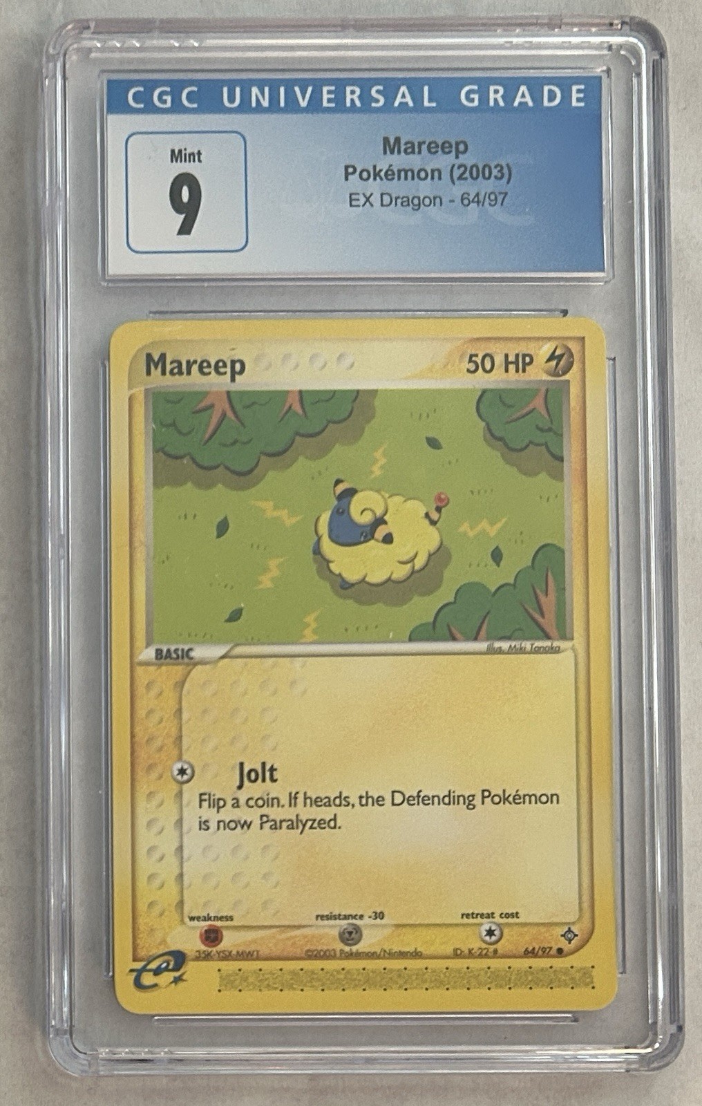 2003 Pokemon EX Dragon Mareep #64/97 CGC 9