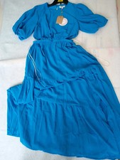 Umgee Women Small Maxi Dress Spaghetti Strap Crisscross Back Layered Lined Sheer