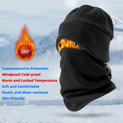 Fleece Lined Winter Skull Cap & Scarf Set Beanie with Ear Flaps for Extreme Cold