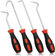 Hose Removal Hook Pick Set - 10" Hook, 8" Remover, Radiator 10 Inch, Black 