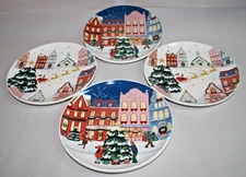 Dwell Essentials Cookies for Santa Four 8 1/2" Salad Plates Christmas Holiday Ne