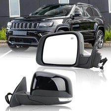 Left Driver Side Mirror for 2011- Jeep Grand Cherokee Black 11Pins