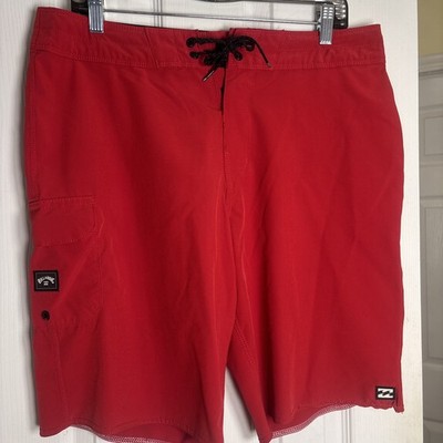 Billabong Mens 32 Board Shorts Recycler All Day Pro Red Stretch Drawstring