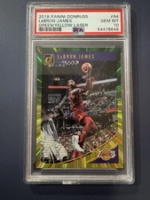 2018-19 Panini Donruss Holo Green & Yellow Laser LeBron James #94 PSA 10 low pop