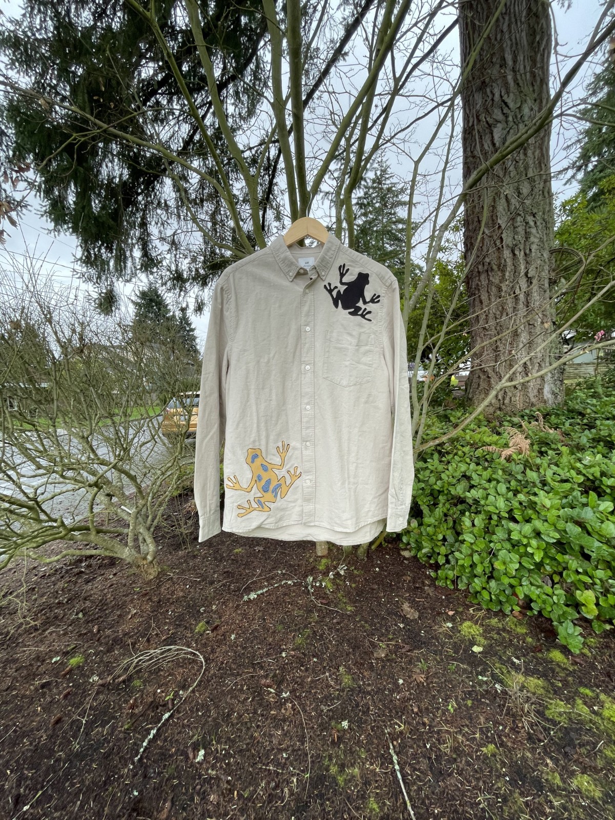 Handmade Medium Frog Button Up Upcycled Unique Su… - image 7