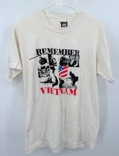 Vintage Screen Stars Vietnam War POW MIA T-Shirt  Sz XL SEE MEASUREMENTS