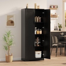Freestanding Storage Cabinet Kitchen Tall Storage Cupboard with Shelves 4 Tiers