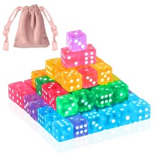 200 Pack Small Dice Set - 5mm, 6 Sided Mini Dice, Transparent  Colored, Velv...