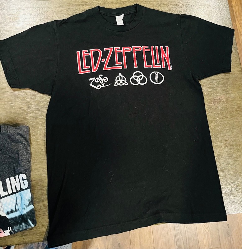 Led Zeppelin Band Tee Zoso Graphic T-Shirt Black and Red Women’s Medium